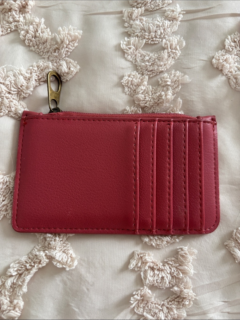 Classic Pink Card Holder with Zip - Women Accessories